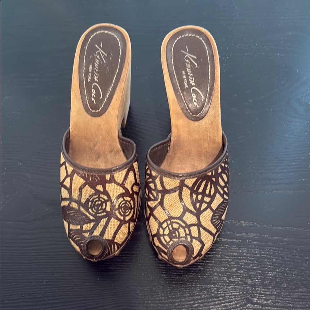 Kenneth Cole Brown Leather Mules